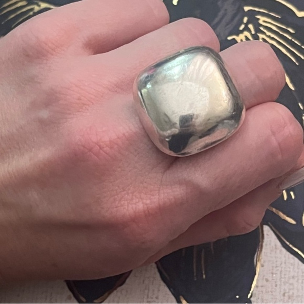 Vintage Chunky 925 Sterling Silver Statement Ring stamped ATI MEXICO A3